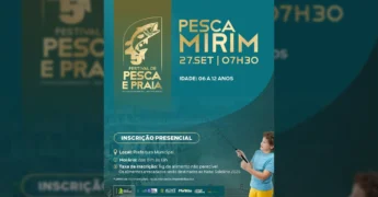 Imagem de uma criança pescando, promovendo a Pesca Mirim do Festival de Pesca e Praia em Porto Esperidião. Crédito: Prefeitura Municipal de Porto Esperidião / Instagram