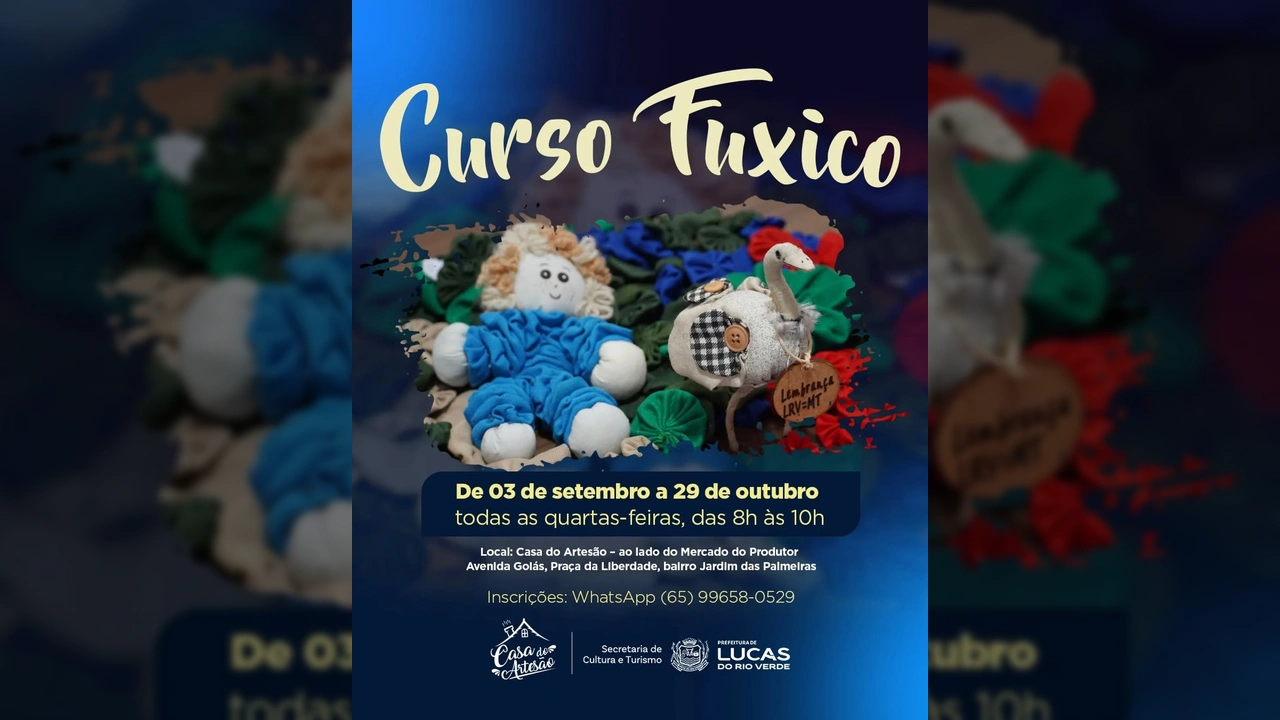 Foto de divulgação do Curso de Fuxico da Secretaria de Cultura e Turismo de Lucas do Rio Verde, com peças artesanais. Créditos: @vivacultura.lrv
