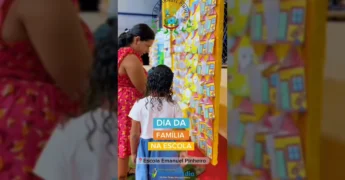 Alunos, pais e equipe escolar participam do Dia da Família na Escola Dr. Emanuel Pinheiro em Nortelândia. Crédito: sec.educacaonortelandia / Instagram.