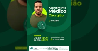 Imagem de Dr. André, cirurgião, para atendimento médico em São Félix do Araguaia, com créditos para Prefeitura de São Félix do Araguaia no Instagram.
