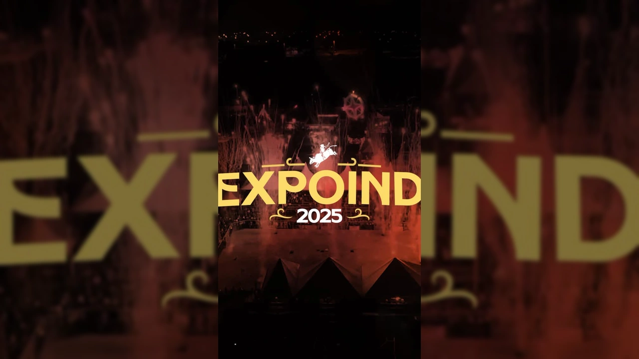 Cena de show da ExpoInd 2025 com a dupla Maiara e Maraisa e João Neto e Frederico. Crédito: expoind_ no Instagram