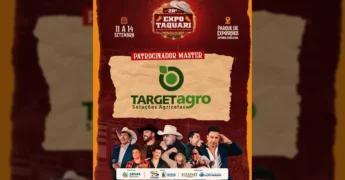 Banner da 28ª ExpoTaquari com logotipo Target Agro e artistas sertanejos. Créditos: expotaquari_oficial / Instagram.