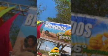 Imagens do 36º Festival de Praia das Embaúbas em Rosário Oeste com DJs, salva-vidas e polícia militar. Crédito: Instagram @prefeituraderosariooeste