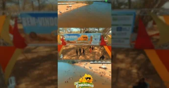 Imagens aéreas e detalhes do segundo dia do 36º Festival de Praia das Embaúbas em Rosário Oeste. Créditos: prefeituraderosariooeste / Instagram