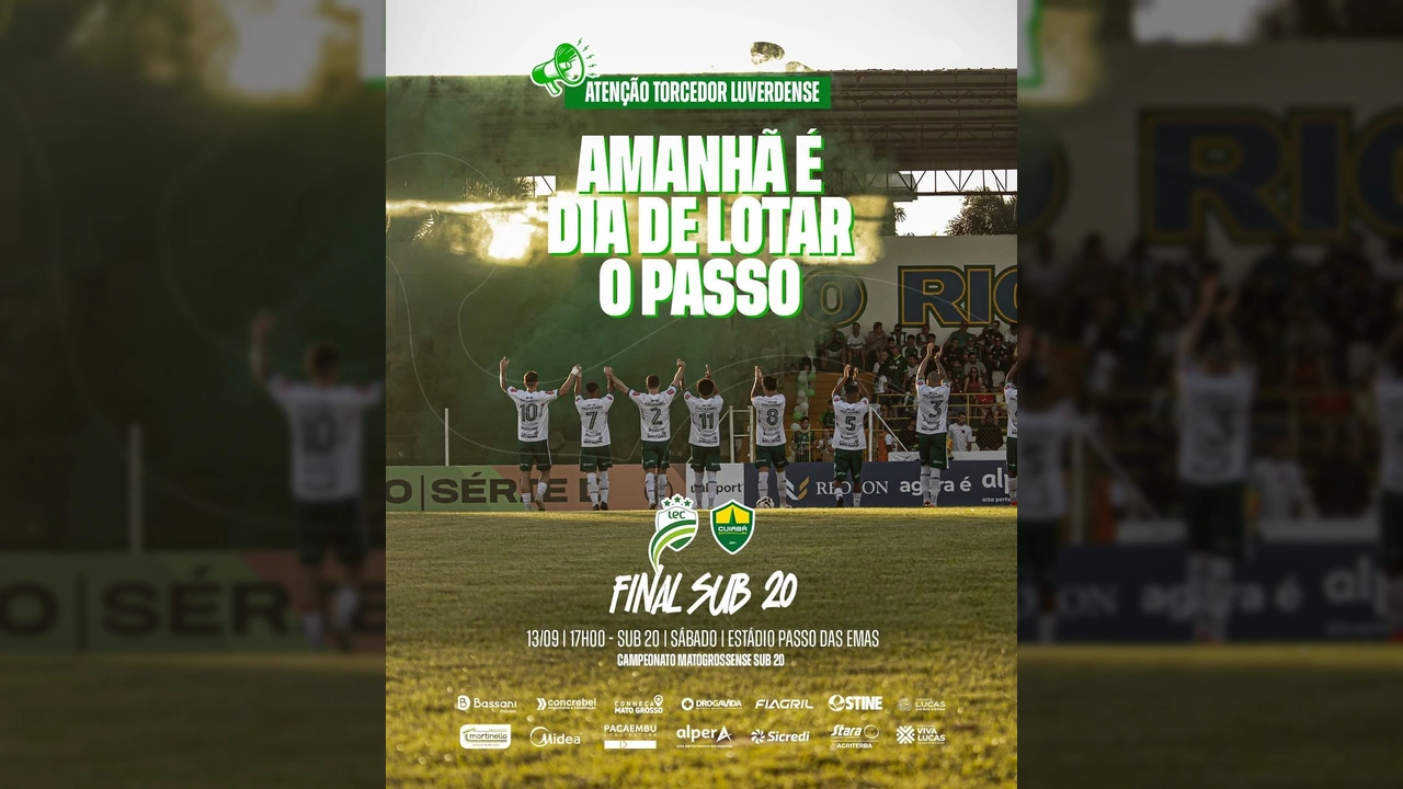 Imagem de jogadores do Luverdense Esporte Clube comemorando uma vitória, preparando-se para a final do Sub-20, crédito ao Luverdense Esporte Clube / Instagram.