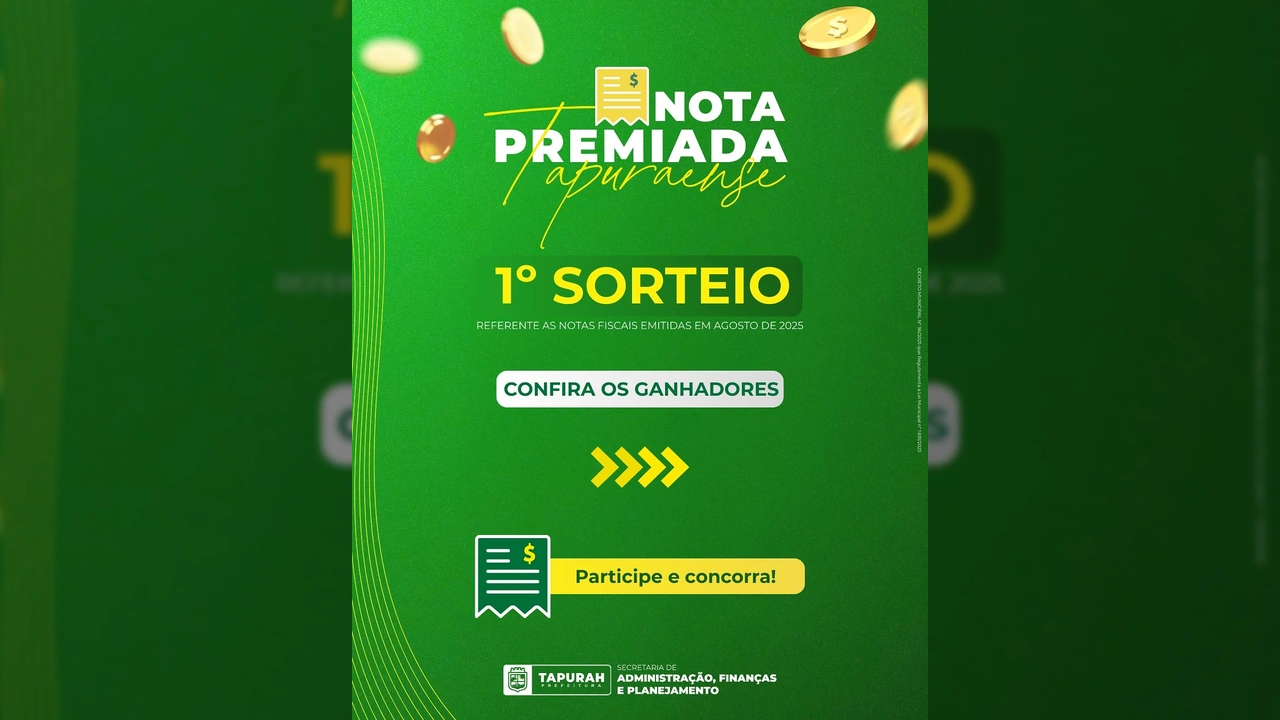Imagem dos ganhadores do primeiro sorteio da Nota Premiada Tapuraense, programa da Prefeitura de Tapurah / Instagram