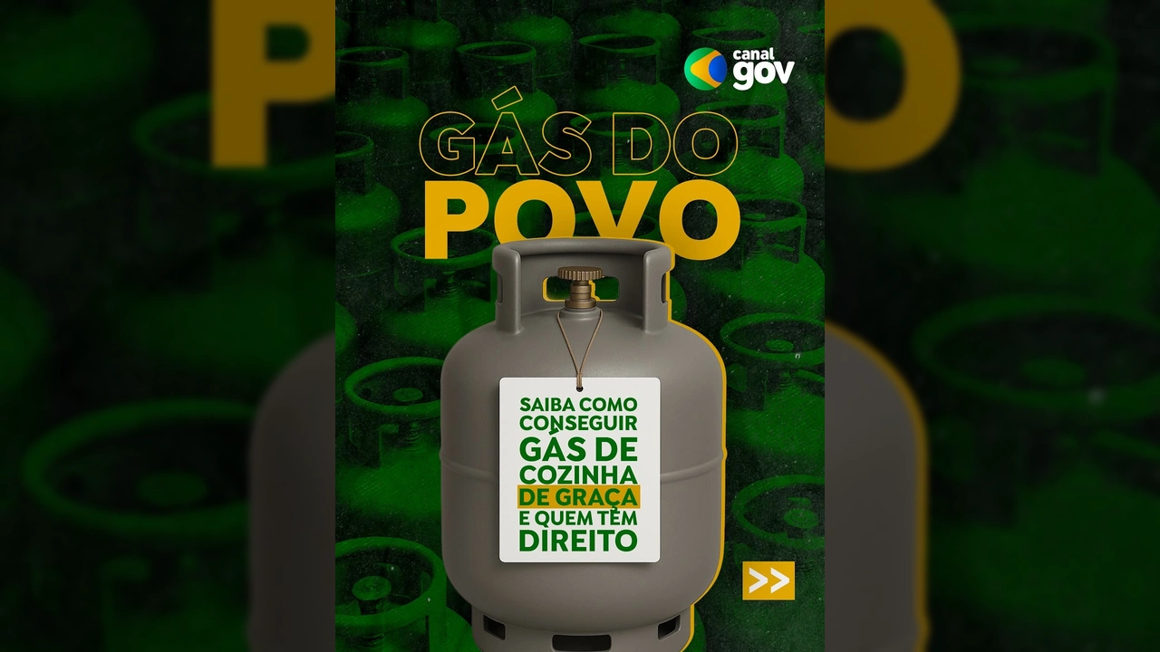 Imagem do botijão de gás com o título 'Gás do Povo', divulgado pelo Canal Gov
