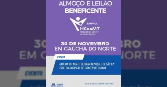 Almoço e Leilão Beneficente em Gaúcha do Norte. Imagem de Prefeitura de Gaúcha do Norte / Instagram.