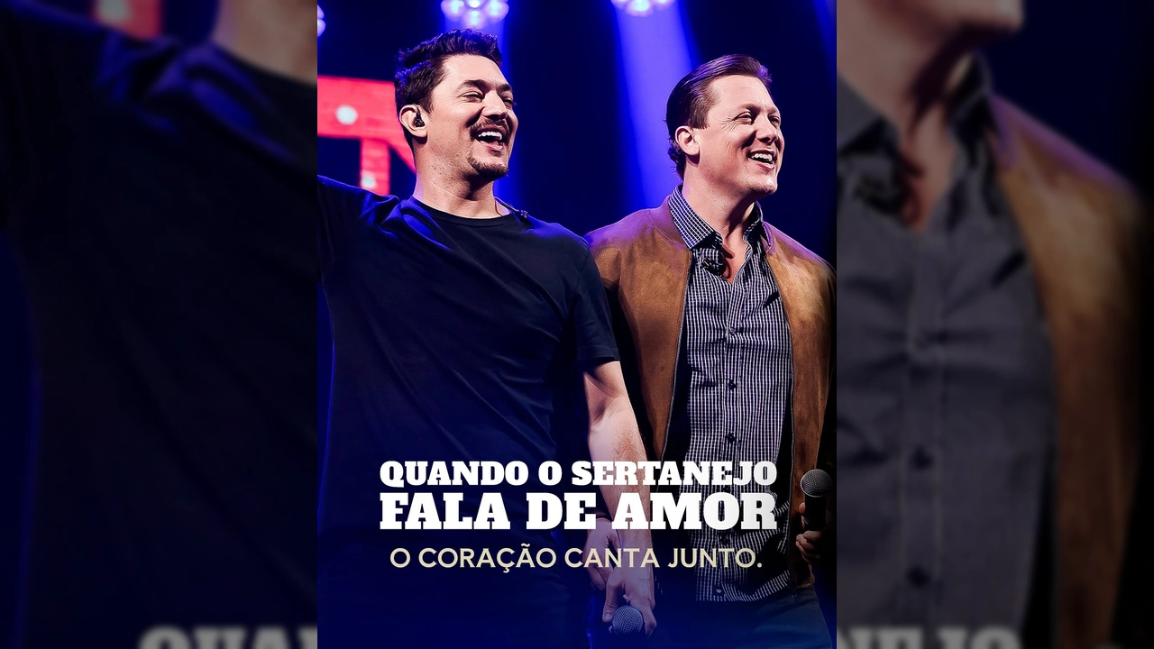 Foto da dupla George Henrique & Rodrigo em palco, sorrindo e cantando, promovendo a Expo Canaã 2025 em Nova Canaã do Norte/MT. Créditos: expocanaa2025 / Instagram.