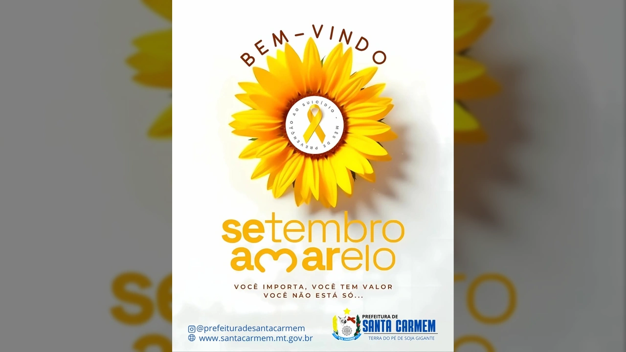 Imagem da campanha Setembro Amarelo da Prefeitura de Santa Carmem / Instagram @prefeituradesantacarmem