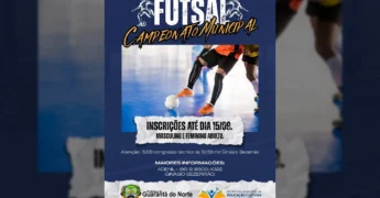 Imagem promocional dos campeonatos municipais de Futsal, Basquete, Handebol e Vôlei em Guarantã do Norte. Crédito: Prefeitura Municipal de Guarantã do Norte / Instagram.