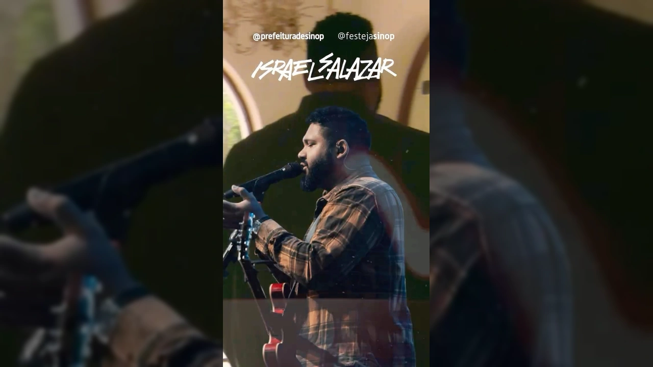 Israel Salazar cantando no palco do Festeja Sinop, um evento da Prefeitura de Sinop / Instagram