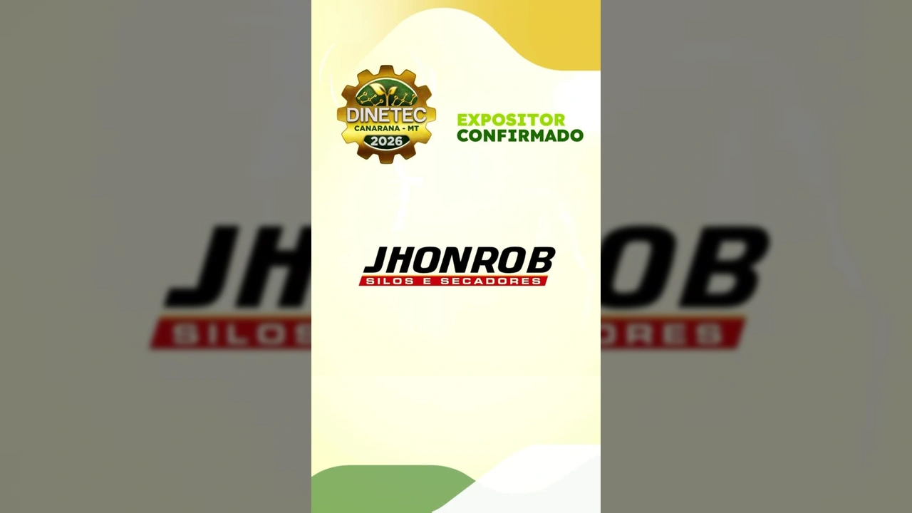 Visão aérea da Dinetec Canarana e estande da Jhonrob Silos e Secadores, expositor confirmado. Créditos a DINETEC BRASIL via Instagram.