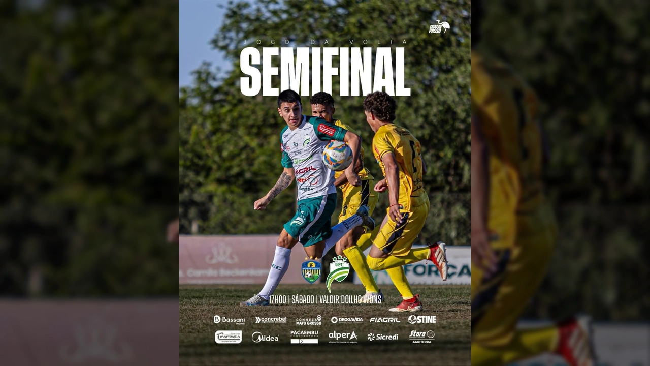 Jogadores do Luverdense Sub-20 e Nova Mutum em campo durante a semifinal do Mato-grossense. Créditos: luverdenseesporteclube / Instagram