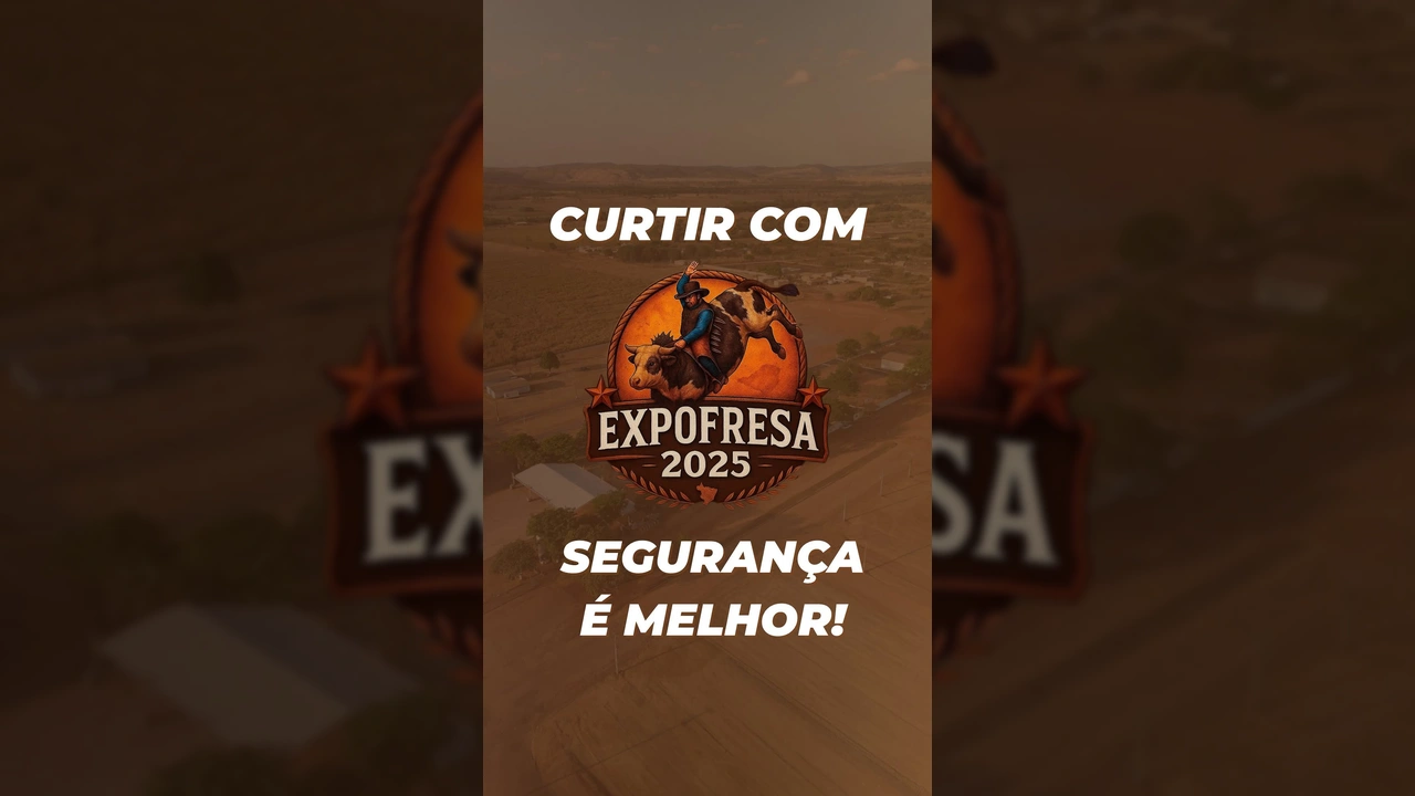 Major PM Eliézer de farda da Polícia Militar de Mato Grosso, colete balístico e boné, em área de terra com estrutura metálica de palco ao fundo, oferecendo dicas de segurança para a ExpoFresa 2025. Créditos: expofresaoficial / Instagram.