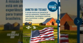 Grupo de empresários brasileiros do Sebrae Mato Grosso em fazenda no Texas, EUA, com foco em benchmarking de pecuária. Créditos: Sebrae Mato Grosso / Instagram