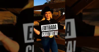 Imagem de divulgação da Expo Diamantino 2025 com mulher loira de chapéu de vaqueiro preto, jeans e camisa preta, crédito para expodiamantino / Instagram