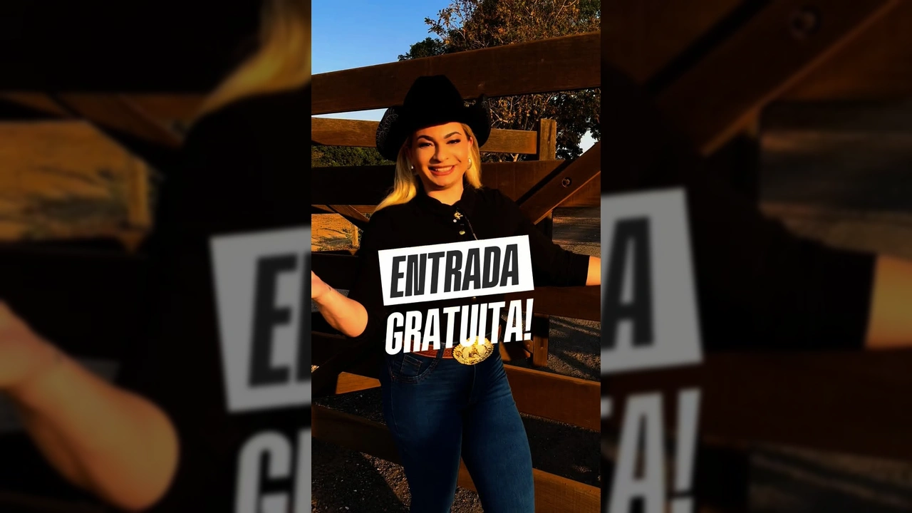 Imagem de divulgação da Expo Diamantino 2025 com mulher loira de chapéu de vaqueiro preto, jeans e camisa preta, crédito para expodiamantino / Instagram