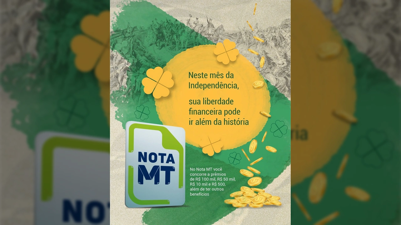 Ilustração do programa Nota MT com moedas e trevos, por Sefaz Mato Grosso / Instagram