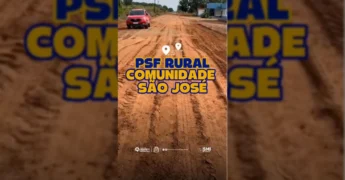 Chefe de Gabinete Rodrigo Marques em estrada de terra com quebra-molas recém-instalados no acesso ao PSF Rural na Comunidade São José. Créditos: Prefeitura de Novo Horizonte do Norte - MT / Instagram