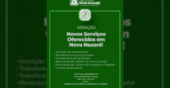 Imagem da Prefeitura de Nova Nazaré anunciando novos serviços públicos para a comunidade
