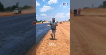 Imagens aéreas e terrestres da pavimentação do Aeroporto Municipal de Colniza, Mato Grosso. Créditos: Prefeitura de Colniza via Instagram.