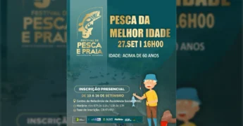 Cartaz da Pesca da Melhor Idade em Porto Esperidião, para o Festival de Pesca e Praia. Crédito: @portoesperidiao.mt.