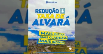 Divulgação da Prefeitura de Rondonópolis sobre a nova Taxa de Alvará e seus benefícios para o comércio local.