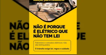 Imagem ilustrativa de patinete elétrico e alerta sobre as regras de trânsito em Campo Verde, Mato Grosso. Créditos: Prefeitura de Campo Verde / Instagram