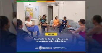 Grupo de pessoas em roda de conversa sobre tabagismo, com foco em saúde e prevenção na UBS de Ribeirãozinho. Créditos: Prefeitura de Ribeirãozinho / Instagram.