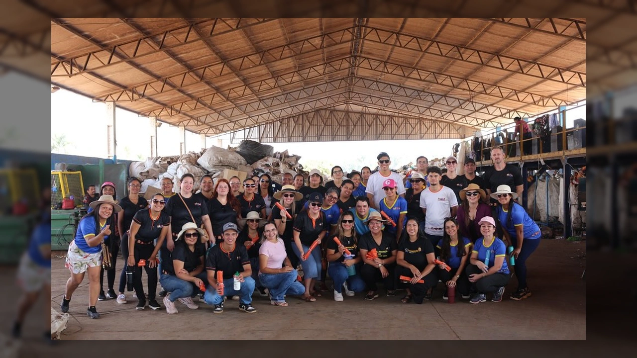 Grupo de educadores visitando instalações de tratamento de água e esgoto em Lucas do Rio Verde, parte da Rota do Saneamento. Crédito: Saae Lucas do Rio Verde