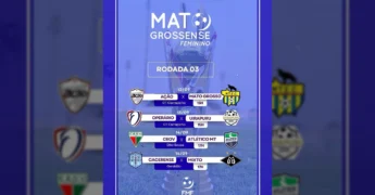 Imagem com a tabela de jogos da rodada final do Campeonato Mato-grossense Feminino 2025, com logos dos times e detalhes dos confrontos, datas, horários e locais. Créditos: Federação Matogrossense de Futebol / Instagram.